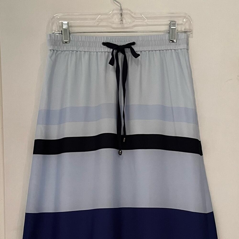 NEW FORENZA Colorblock Striped Drawstring Waist Maxi Skirt Blue NWT - Picture 4 of 15